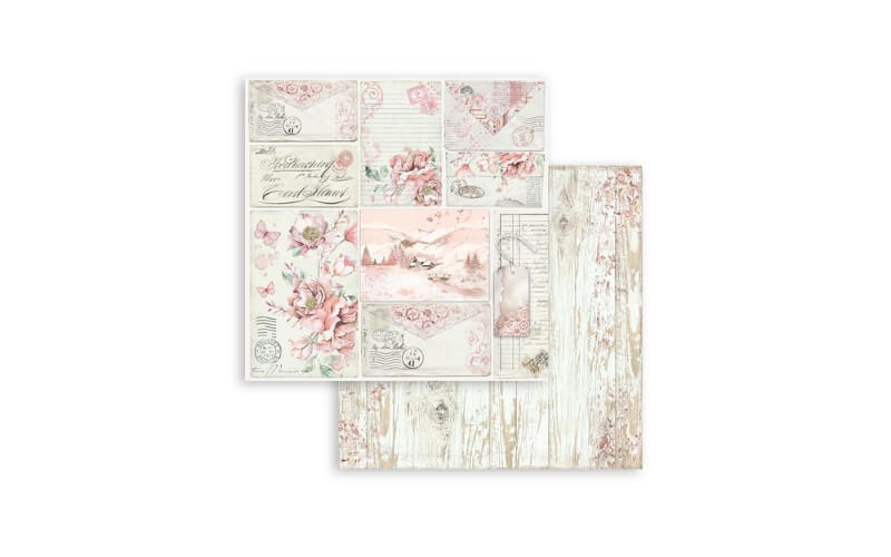 Plakboekpapier 20x20 Rozenland Stamperia