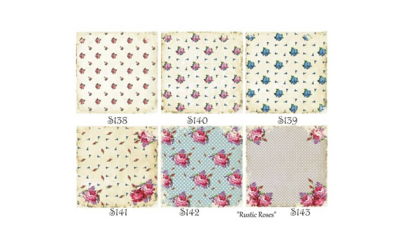 Plakboekpapier 20x20 Rustieke Rozen Decorer