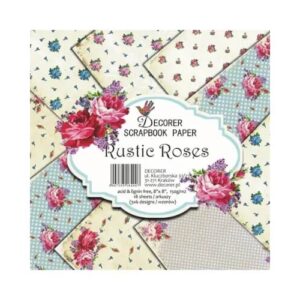 Plakboekpapier 20x20 Rustieke Rozen Decorer