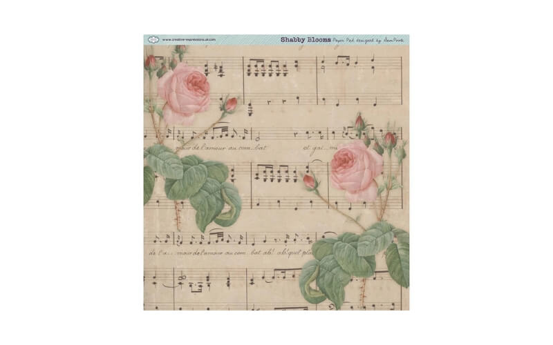 Plakboekpapier 20x20 Shabby Blooms Sam Poole