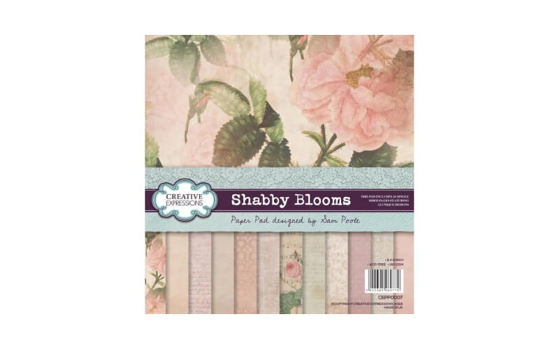 Plakboekpapier 20x20 Shabby Blooms Sam Poole