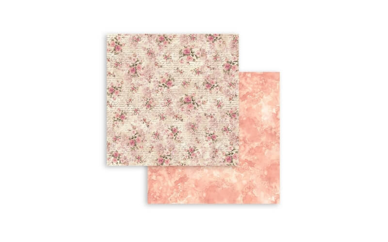 Plakboekpapier 20x20 Shabby Rozen Stamperia