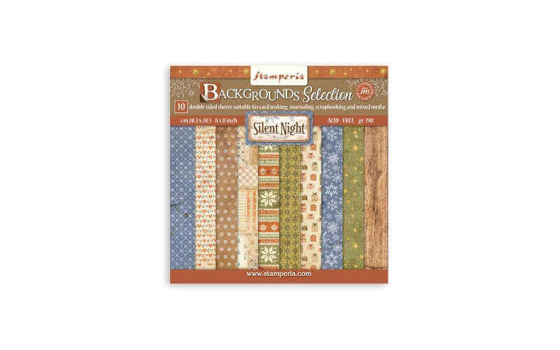 Plakboekpapier 20x20 Silent Night Backgrounds Stamperia
