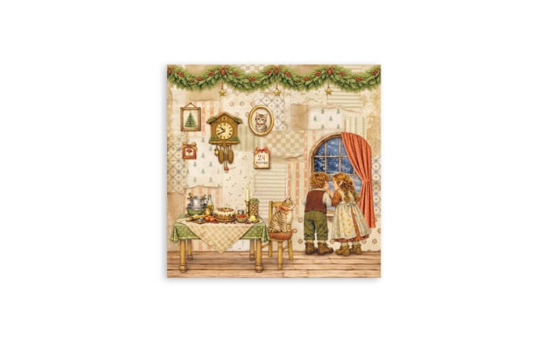 Plakboekpapier 20x20 Silent Night Enkelzijdig Stamperia