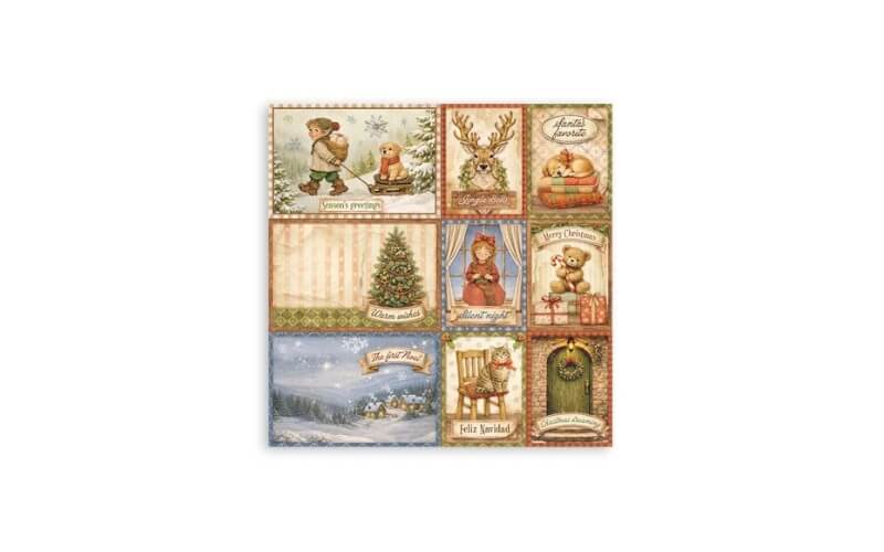 Plakboekpapier 20x20 Silent Night Enkelzijdig Stamperia