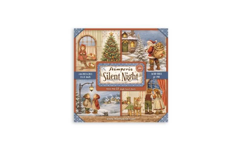 Plakboekpapier 20x20 Silent Night Enkelzijdig Stamperia
