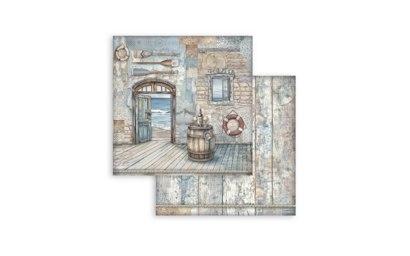 Plakboekpapier 20x20 Silent Sea Stamperia