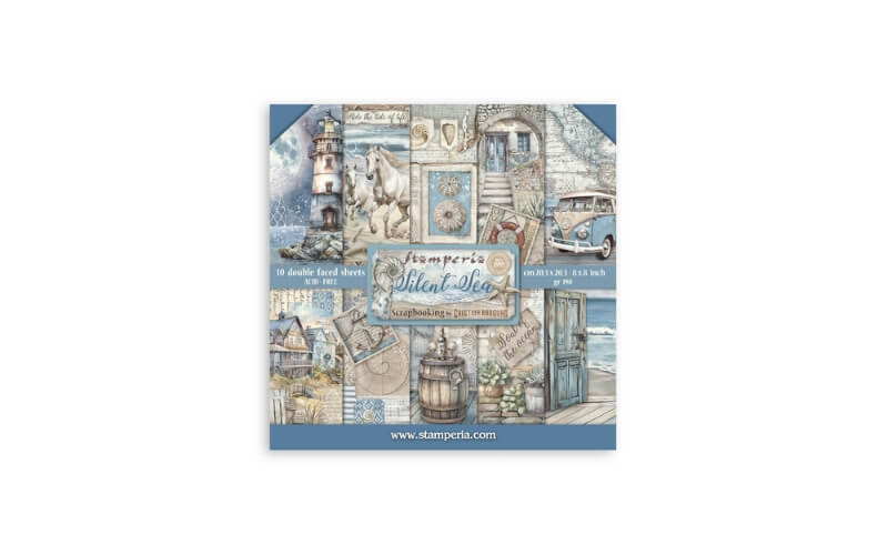 Plakboekpapier 20x20 Silent Sea Stamperia