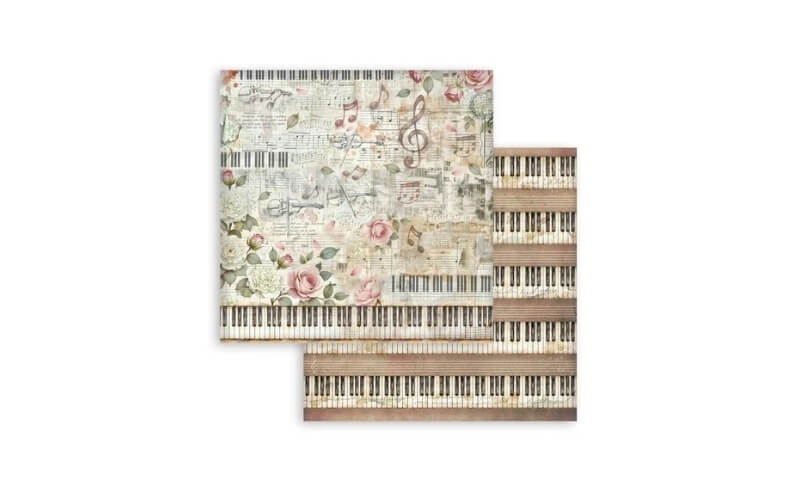 Plakboekpapier 20x20 Symphony Achtergronden Stamperia