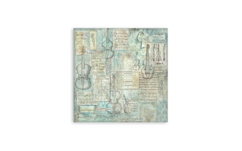 Plakboekpapier 20x20 Symphony Enkelzijdig Stamperia