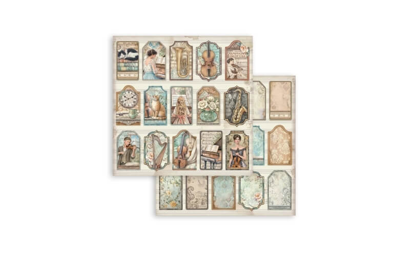 Plakboekpapier 20x20 Symphony Stamperia