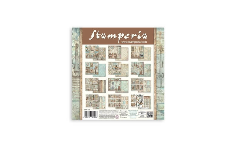 Plakboekpapier 20x20 Symphony Stamperia