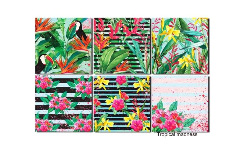 Plakboekpapier 20x20 Tropical Decorer