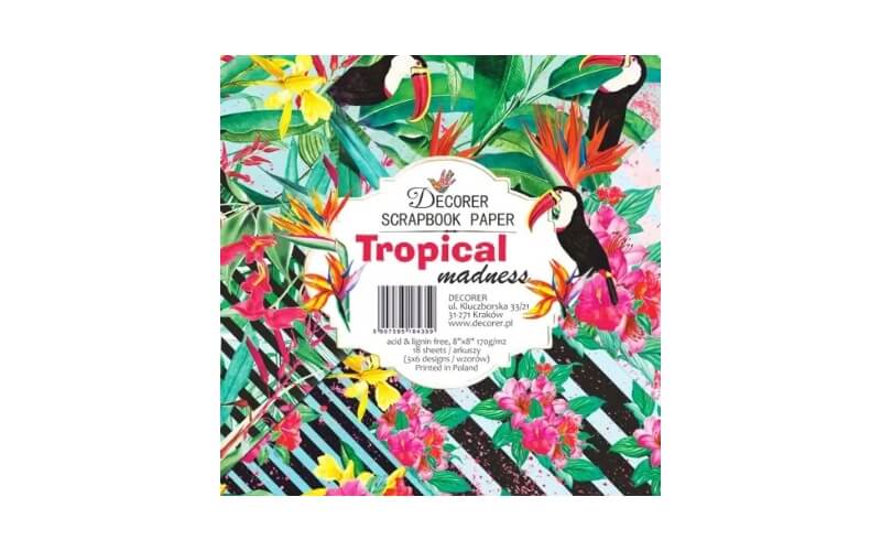 Plakboekpapier 20x20 Tropical Decorer