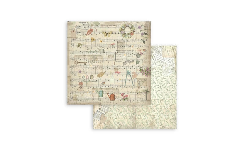 Plakboekpapier 20x20 Tuin Stamperia