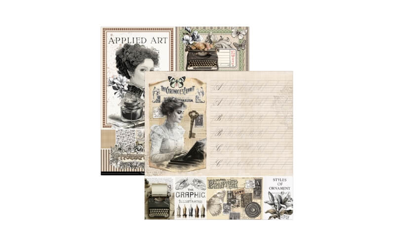 Plakboekpapier 20x20 Typographic Ciao Bella
