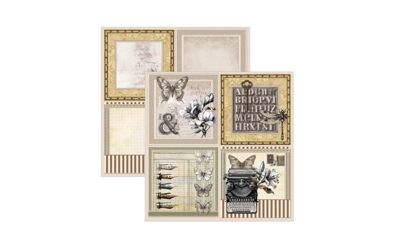 Plakboekpapier 20x20 Typographic Ciao Bella
