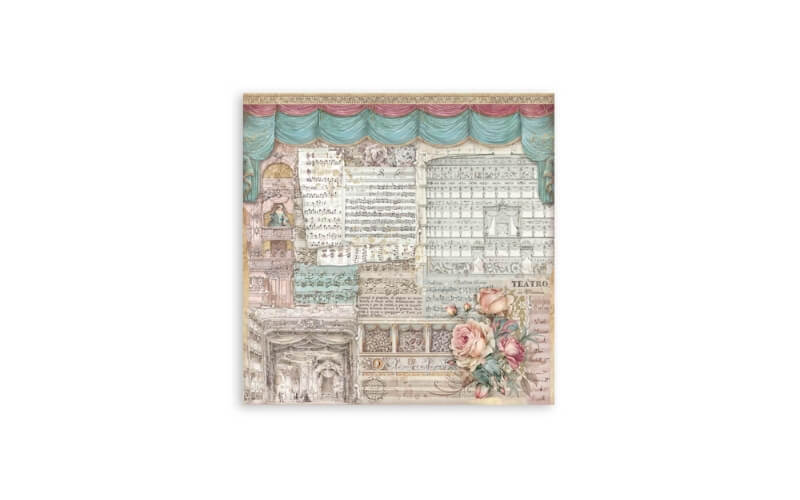 Plakboekpapier 20x20 Venetië Enkelzijdig Stamperia