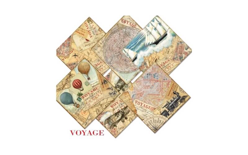 Plakboekpapier 20x20 Voyage Decorer