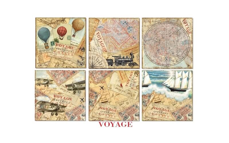 Plakboekpapier 20x20 Voyage Decorer
