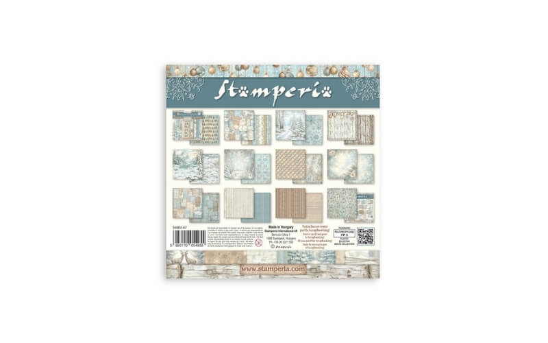 Plakboekpapier 20x20 White Christmas Achtergronden Stamperia