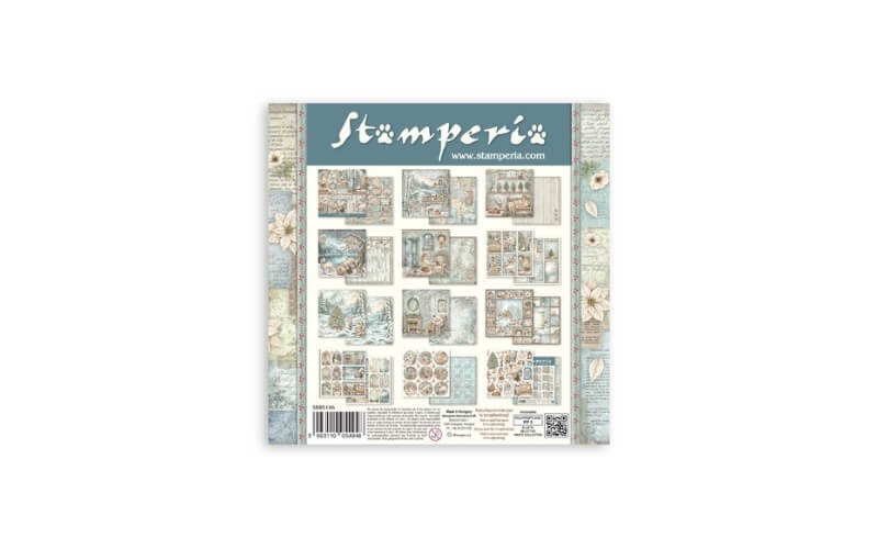 Plakboekpapier 20x20 White Christmas Stamperia