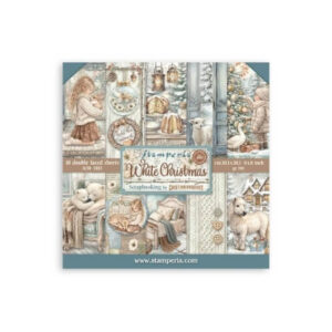 Plakboekpapier 20x20 White Christmas Stamperia