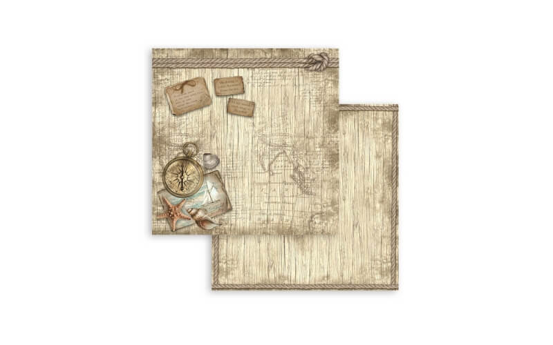Plakboekpapier 20x20 Zee Land Stamperia