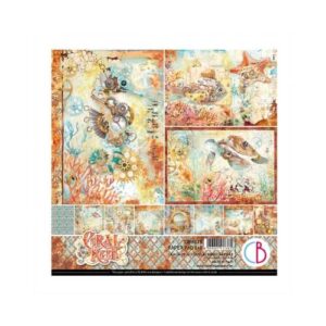 Plakboekpapier 20x20 Coral Reef Ciao Bella