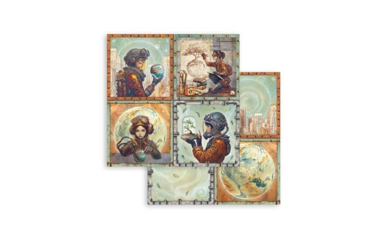 Plakboekpapier 30x30 A New Beginning 4 Cards Stamperia