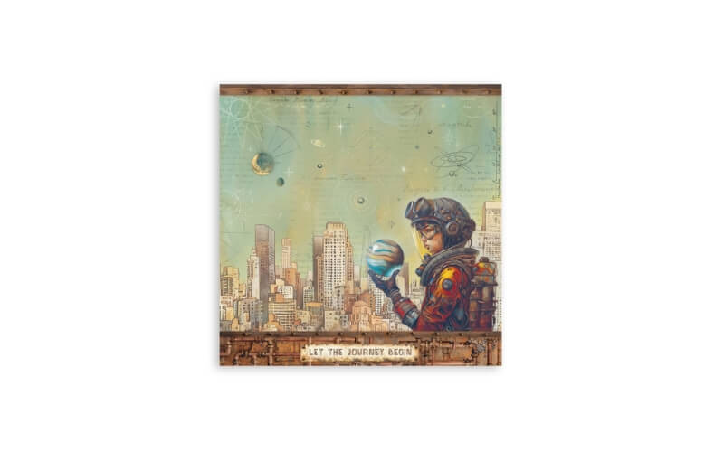 Plakboekpapier 30x30 A New Beginning Enkelzijdig Stamperia