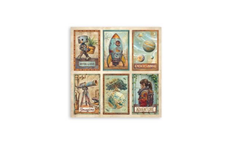 Plakboekpapier 30x30 A New Beginning Enkelzijdig Stamperia