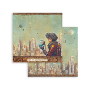 Plakboekpapier 30x30 A New Beginning Skyline Stamperia