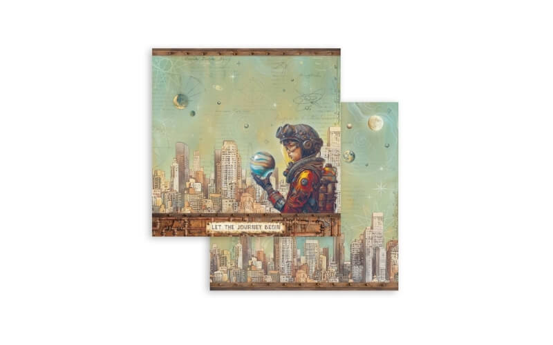Plakboekpapier 30x30 A New Beginning Skyline Stamperia