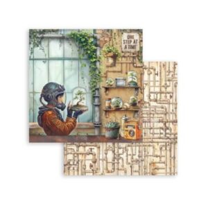 Plakboekpapier 30x30 A New Beginning Terrarium Stamperia