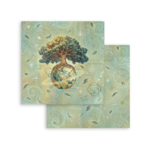 Plakboekpapier 30x30 A New Beginning The World Tree Stamperia