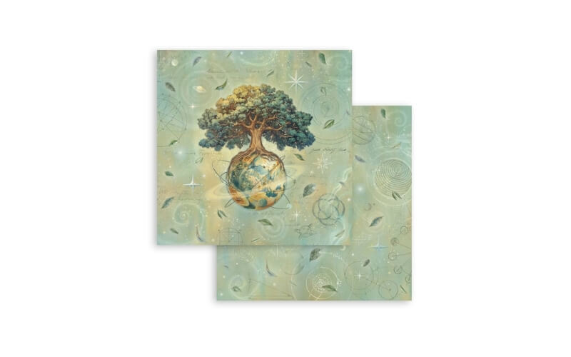 Plakboekpapier 30x30 A New Beginning The World Tree Stamperia