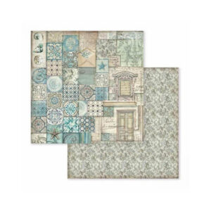 Plakboekpapier 30x30 Azulejo Patchwork Stamperia