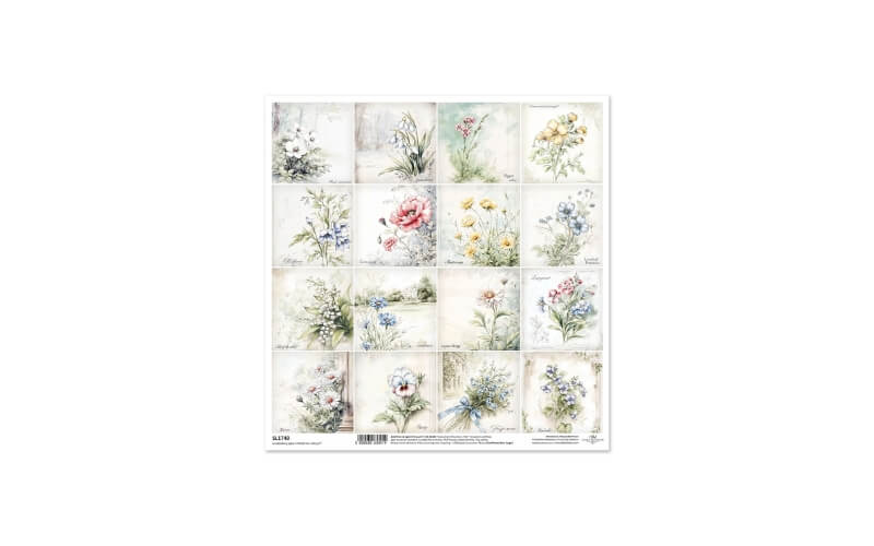Plakboekpapier 30x30 Bloemrijke Shabby Chic Itd Collection