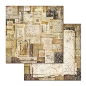 Plakboekpapier 30x30 Bos Natuur Patchwork Stamperia