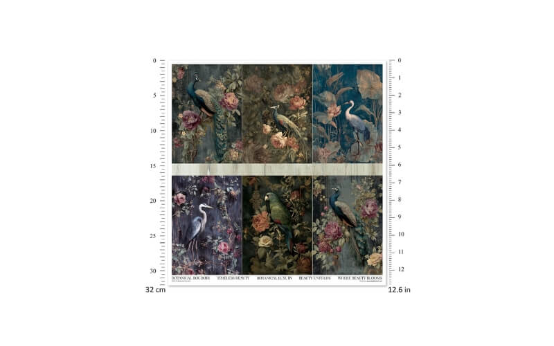Plakboekpapier 30x30 Botanical Boudoir Itd Collection