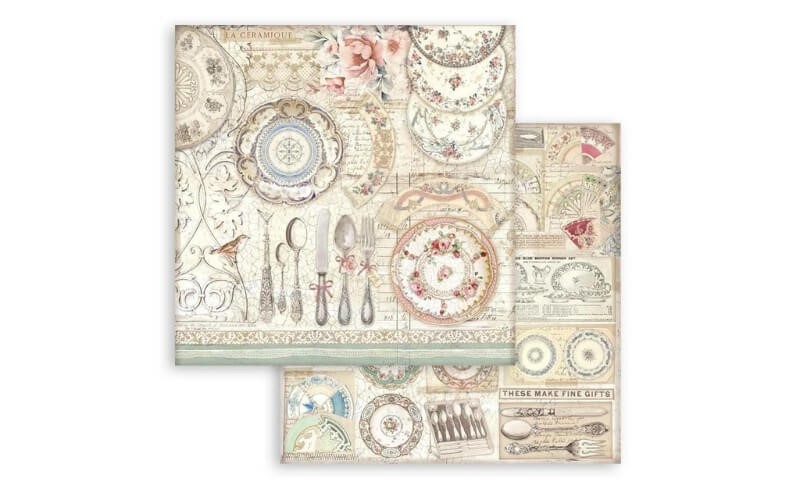 Plakboekpapier 30x30 Brocante Antiek Stamperia
