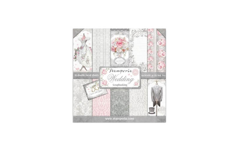 Plakboekpapier 30x30 Bruiloft Stamperia
