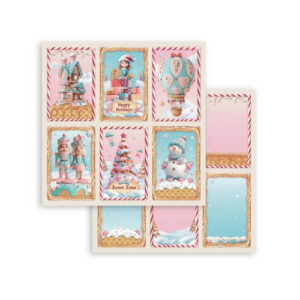 Plakboekpapier 30x30 Candy Christmas 6 Kaarten Stamperia