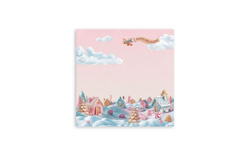 Plakboekpapier 30x30 Candy Christmas Enkelzijdig Stamperia