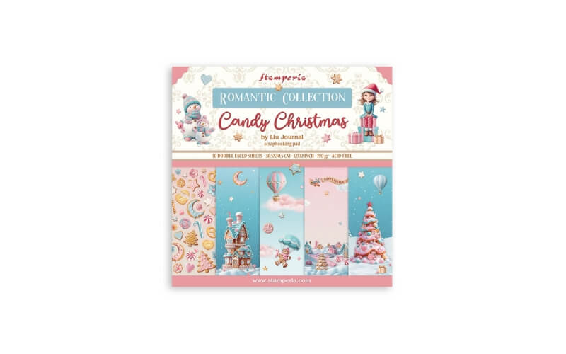 Plakboekpapier 30x30 Candy Christmas Stamperia