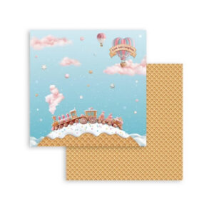 Plakboekpapier 30x30 Candy Christmas Trein Stamperia