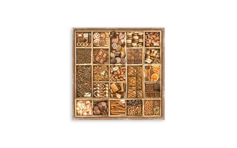 Plakboekpapier 30x30 Coffee and Chocolate Enkelzijdig Stamperia