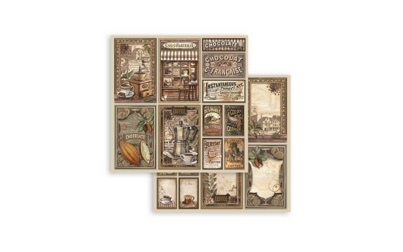 Plakboekpapier 30x30 Coffee and Chocolates Stamperia