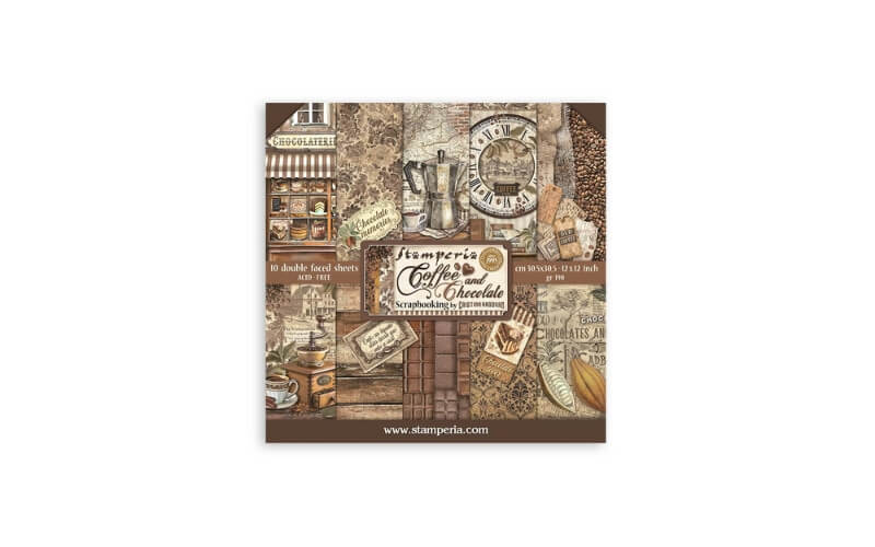 Plakboekpapier 30x30 Coffee and Chocolates Stamperia